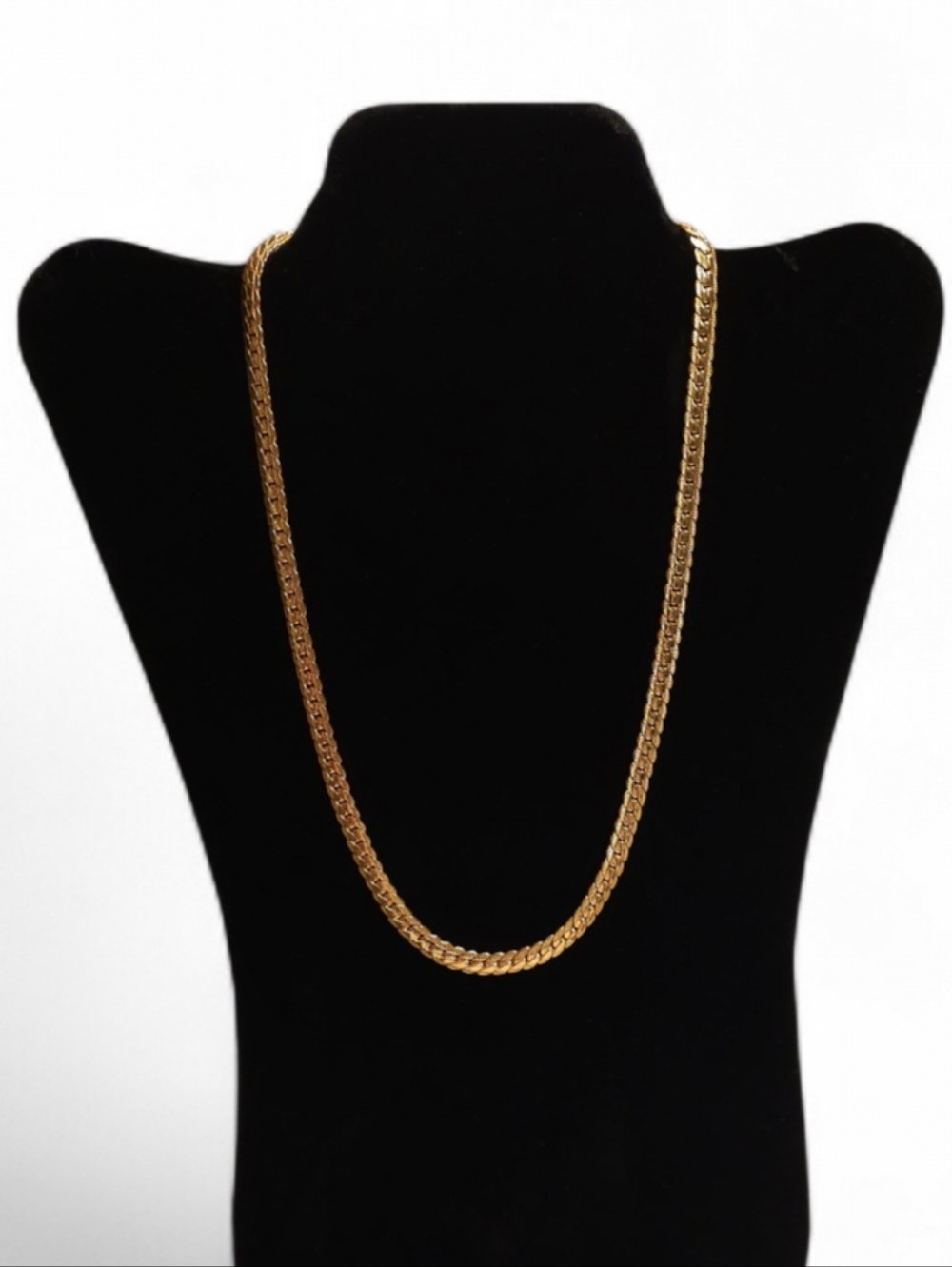 18k Gold Tone Cuban Link Chain Necklace